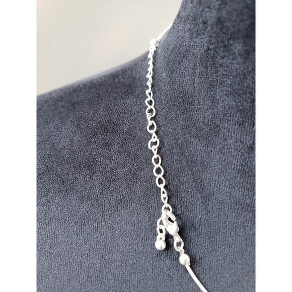 Women's Blue Teardrop Pendant Necklace Silver Chain Lobster Clasp Elegant - Picture 5 of 5